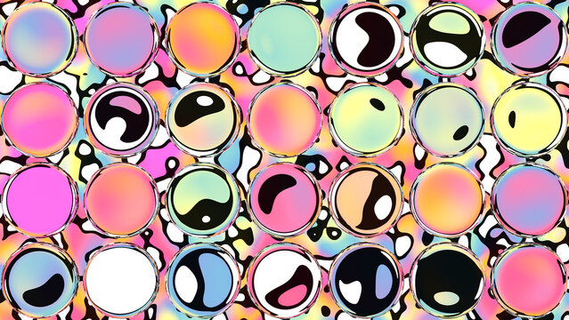 Dreamy Pastel Circle Pattern Colorful Playful Abstract Design