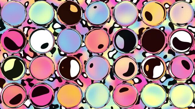 Anime Themed Dreamy Pastel Circles Flowing Abstract Motion Background