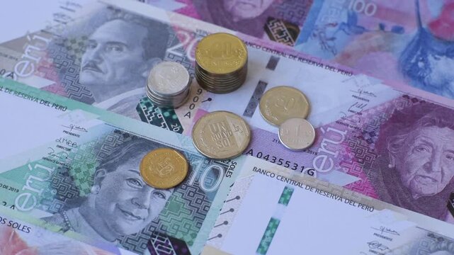 Peruvian paper currency cash sol for payments and settlements. Peruvian cash