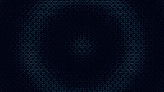 Abstract dark background featuring pulsating hexagon grid pattern in motion graphics.