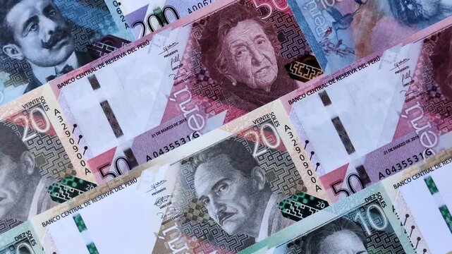 Peruvian paper currency cash sol for payments and settlements. Peruvian cash
