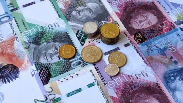 Peruvian paper currency cash sol for payments and settlements. Peruvian cash