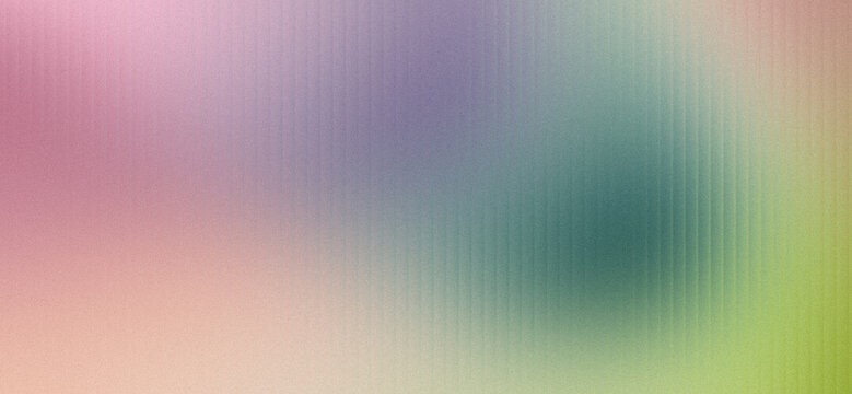 Soft Pastel Rainbow Abstract Gradient Background with Muted Pink, Lavender Purple, Deep Teal Green, and Lime Chartreuse Featuring Vertical Ribbed Texture and Heavy Grain