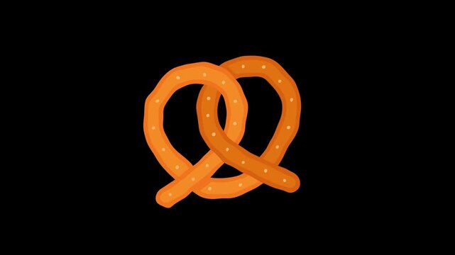 Isolated Floating Pretzel Vector Loop with Alpha Channel
