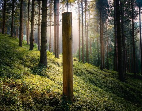 wood pole in forest