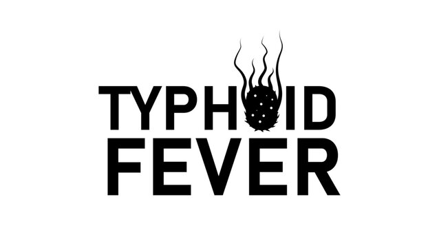 Typhoid fever symbol, black isolated vector silhouette