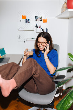 Relaxed Office Conversation