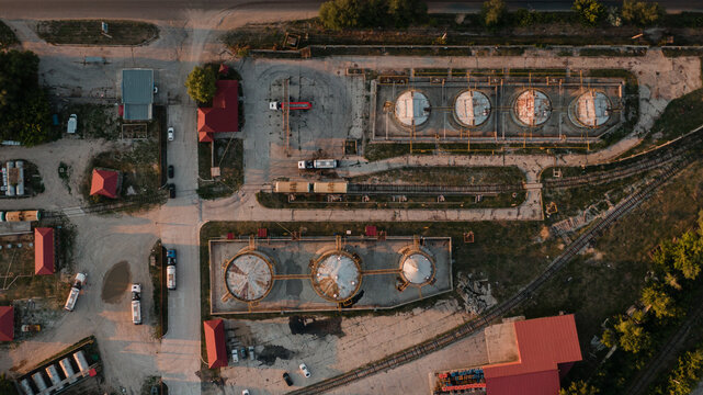 Aerial Overview of Industrial Gas Storage Terminal