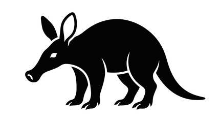 Fototapeta premium Aardvark animal silhouette vector illustration.