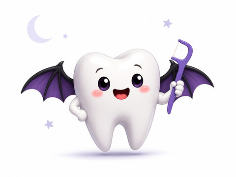 Cute Bat Wing Tooth Holding Dental Floss Pick for Halloween