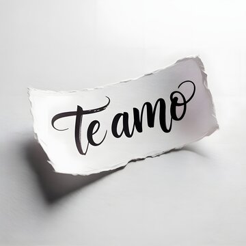 Handwritten 'Te amo' love note on crumpled paper for romantic messages and Spanish affection expressions spanish phrase for Love you  Eu te amo mucho for , Feliz dia del Amor, dia de san valentin, 