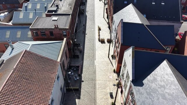 aerial view of Humber Street and Hull Marina  landscape, city of Kingston upon Hull old town forma fruit market area, East Yorkshire,