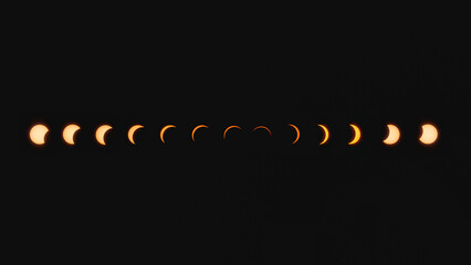 Timelapse d’une éclipse solaire dans le ciel, montrant le Soleil progressivement masqué par la Lune puis réapparaissant. © Gautier Normand