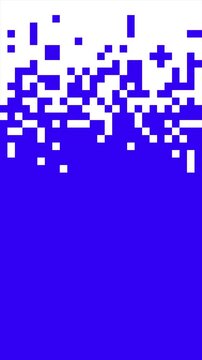 Blue Blocky Pixel Transition Wipe Across White Background for Clean Modern Presentations 4k video