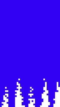 Digital Pixelated Reveal Transition with White Square Pattern on Blue Background for Creative Video Production 4k video animation seamless loop