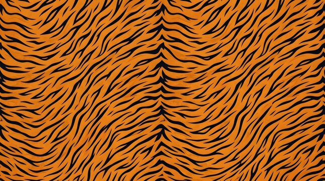 Tiger skin pattern background vector illustration with black stripes and orange fur for animal print fashion design and wild nature abstract graphic resources