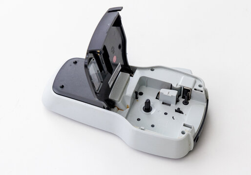 Internal Components of a Disassembled Handheld Label Printer Device