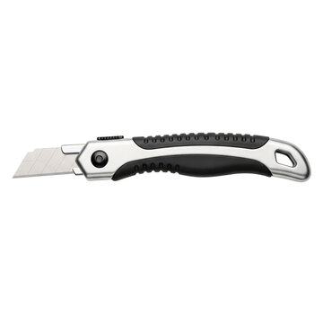 Cutting tool utility knife with retractable blade and ergonomic handle for construction and warehouse work.