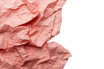 Fototapeta premium Crumpled pink paper corner with layered wrinkled texture