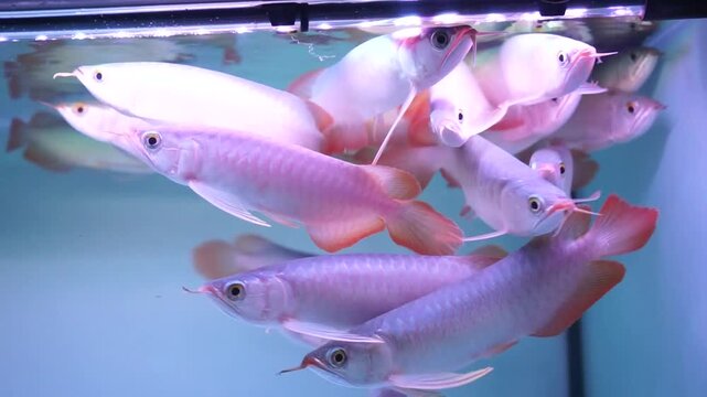 fish in aquarium. arowana dragon fish