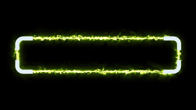 Lower third title modern glowing green neon animation banner for overlay with alpha channel. Perfect for video editing, news, presentations, interviews, and social media.