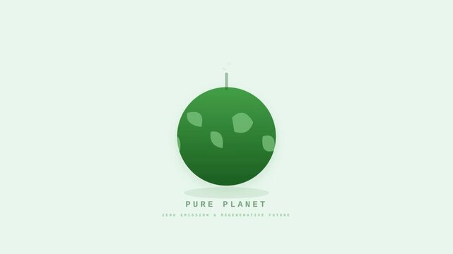 Minimal Green Earth Sprout Growing Motion Graphic Background 4K
