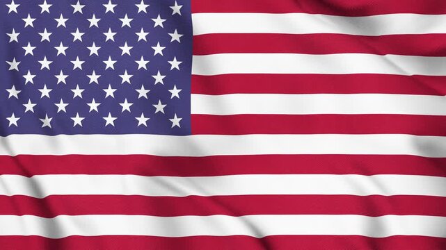 US Minor Outlying Islands National Flag Waving in Wind with Realistic Fabric Texture, Seamless Loop Animation 4K