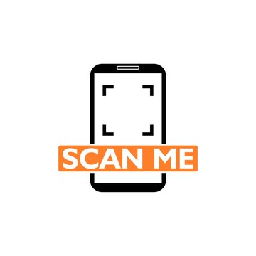 Scan me phone sign icon isolated on white background