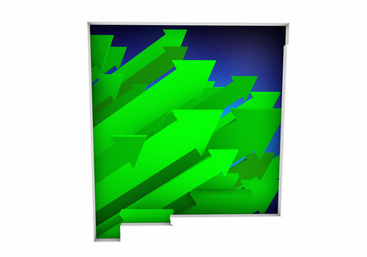 New Mexico NM State Map Arrows Increase Up On the Rise Growth Data 3d Illustration