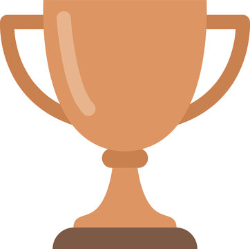 Bronze Trophy Cup Award Vector Illustration Flat Design Winner Prize for Success Competition Achievement and Sports Recognition Icon