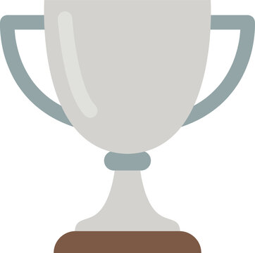 Silver Trophy Cup Illustration Flat Design Vector Icon for Award Winner Achievement and Success in Competition or Sports Championship