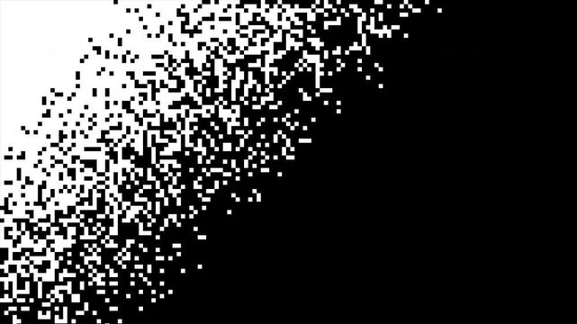 Retro dither transition with pixelated noise pattern for nostalgic digital video editing projects 4k video