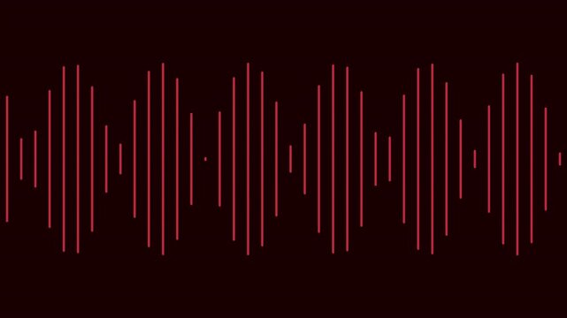 Abstract red sonic equalizer bars moving in a rhythmic pattern against a dark backdrop