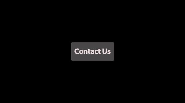 Contact Us CTA Text Animation on Red Button with Arrow Cursor Click on Transparent Background.