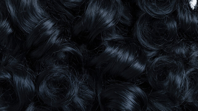jet black curly hair texture macro background for authentic beauty branding and diverse wellness web design layouts
