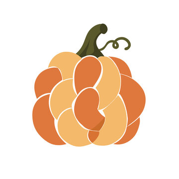 Petal shaped pumpkin flat vector illustration