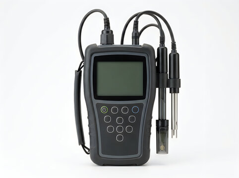 handheld digital ph meter laboratory water testing instrument isolated on transparent background