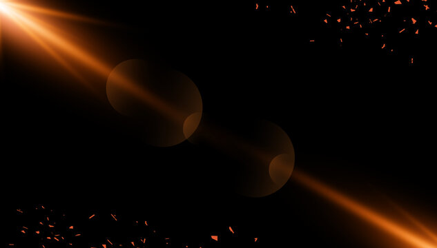 Sunlight Ray Lens Flare Glow Effects With Rays Shine Black and Golden