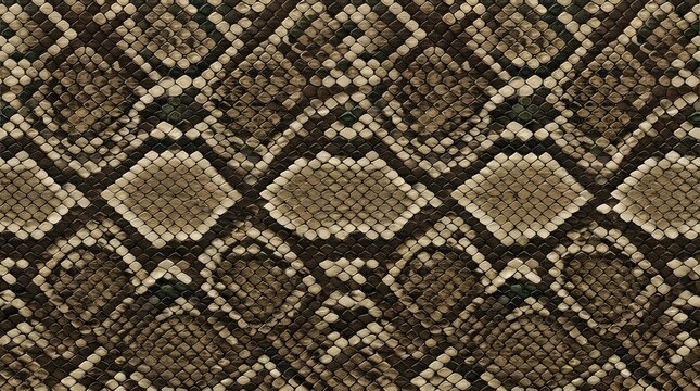seamless python snake skin pattern texture with brown and beige diamond shapes for fashion fabric and wildlife apparel design