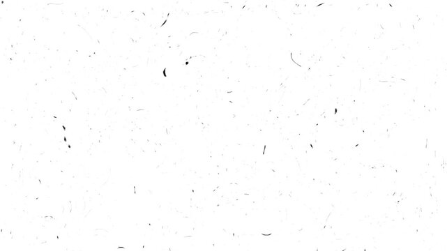 Vintage film scratches and grain texture overlay with dust particles, linear scratches, noise effects, and cluttered imperfections, creating retro cinematic style video, 4K animation