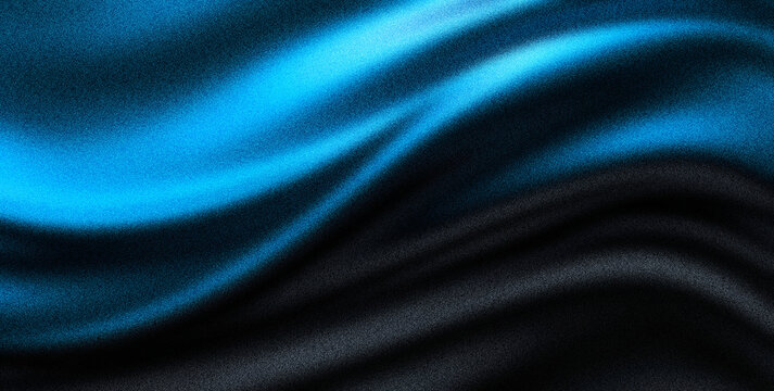 Grain grainy noise overlay abstract electric blue flowing ribbons texture background for web banner and wallpaper design illustration