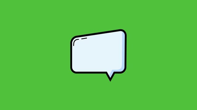Chat messages in speech bubbles on a green screen. Animated chat speech bubbles shaped like thought bubbles on a green screen. Bouncy 4K animated speech bubble messages