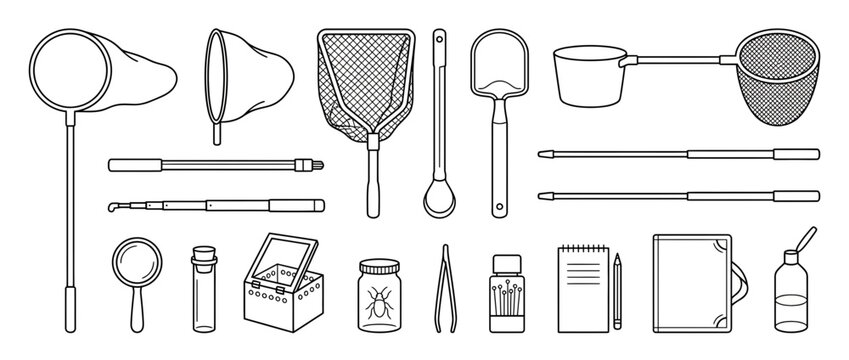 Collection of Insect Exploration Tools Isolated