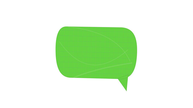Simple green speech bubble comment icon with tail