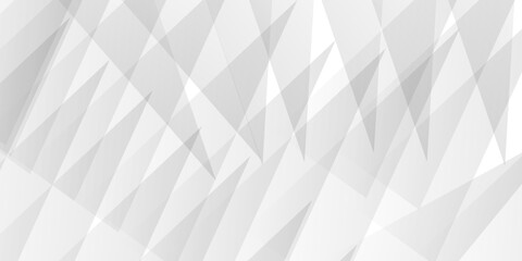 Fototapeta premium Abstract White Geometric Background with Grey Lines, Triangles and Overlapping Rectangle Shapes