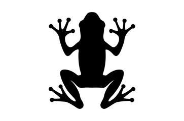 Frog silhouette vector, black animal nature wildlife design