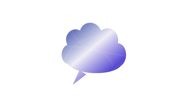 Soft purple speech thought cloud bubble illustration