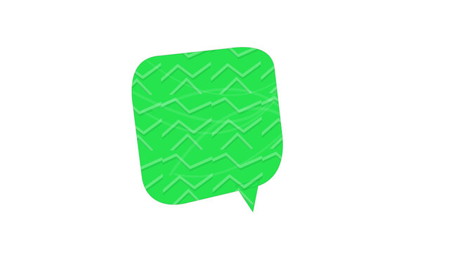 Green speech bubble speech icon with textured pattern