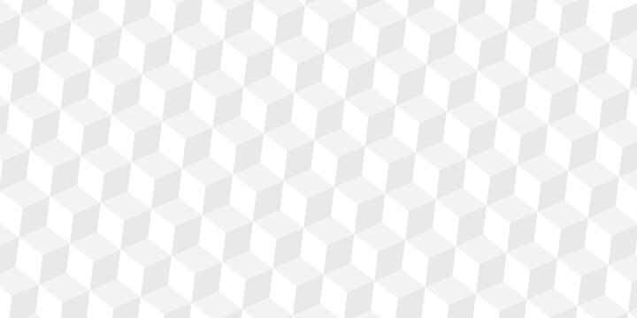 Abstract white and gray geometric cube pattern background isometric 3D texture vector