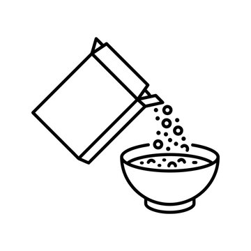 Cereal box pouring breakfast into a bowl